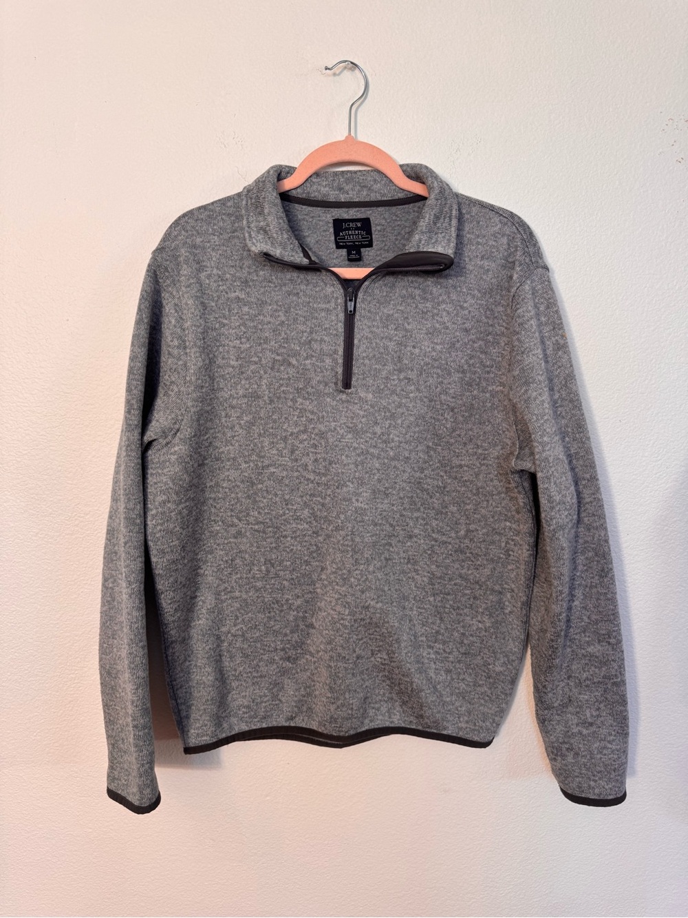 J. Crew Men's Gray Half-Zip Sweater